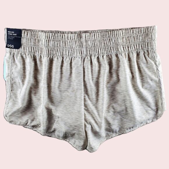 DSG Womens XXL High Rise Stride Short Heather Texture White Brief Lined‎ New - Picture 2 of 7